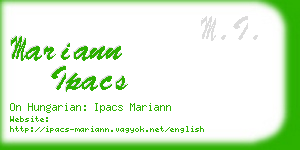 mariann ipacs business card